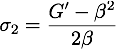 \sigma_2 = \frac{G'-\beta^2}{2\beta}